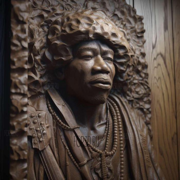 jimi hendrix 1 stl model for CNC